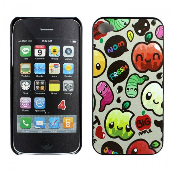 Wholesale iPhone 4S 4 Apple Worm Design Hard Case (Apple Worm)